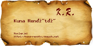 Kuna Renátó névjegykártya